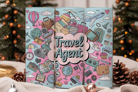 Travel Agent 20oz Tumbler Wrap Sublimation DesignSVG 