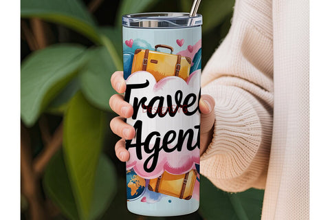 Travel Agent 20oz Tumbler Wrap Sublimation DesignSVG 