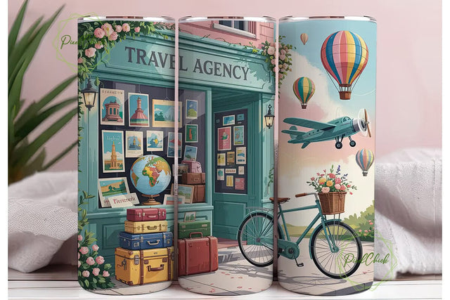 Travel Agent Tumbler Design Sublimation PixelChick 