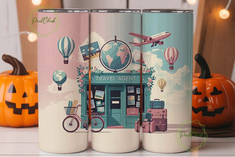 Travel Agent Tumbler Design Sublimation PixelChick 