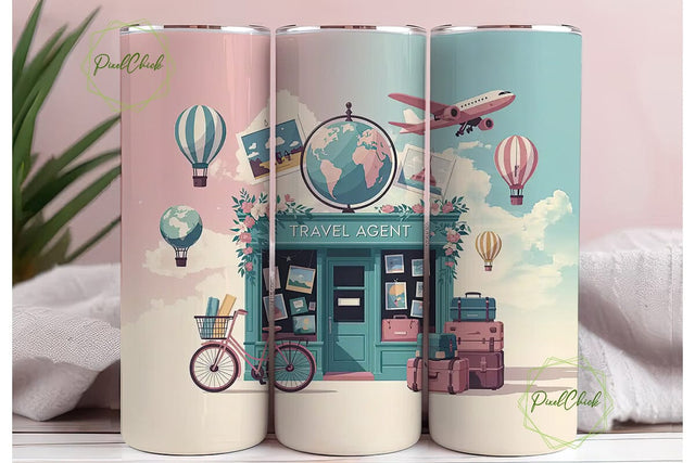 Travel Agent Tumbler Design Sublimation PixelChick 