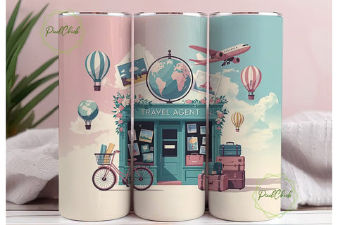 Travel Agent Tumbler Design Sublimation PixelChick 
