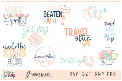 Travel and Vacation SVG Bundle, Camping and Hiking Clipart for Cricut, Shirts, and Crafts SVG Designing Digitals 
