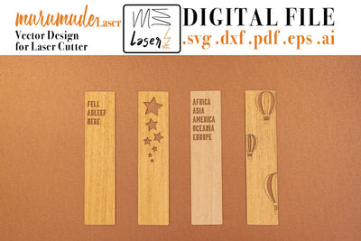 Travel Bookmarks Digital Vector Files for Laser Cutter. SVG MaramadeLaser 