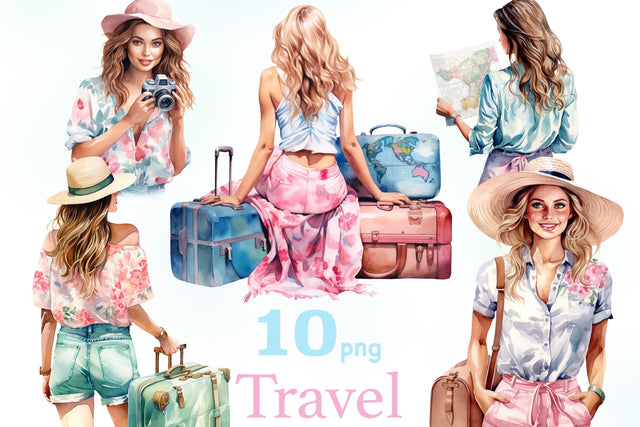 Travel Clipart Bundle | Tourist Clipart Bundle SVG GlamArtZhanna 