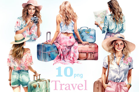 Travel Clipart Bundle | Tourist Clipart Bundle SVG GlamArtZhanna 