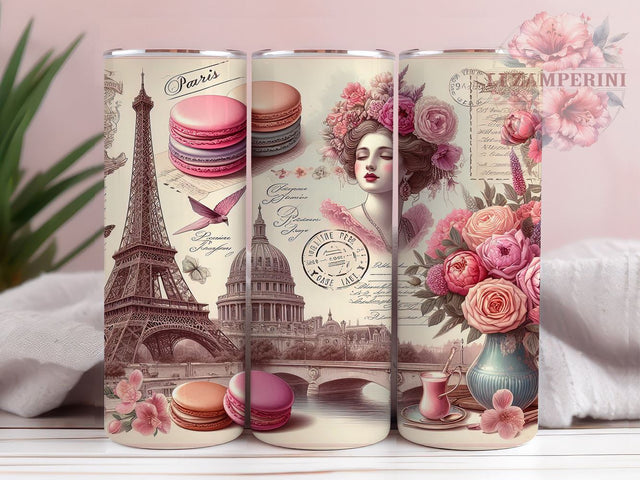 Travel France Tourist 20oz Tumbler Wrap PNG, Pink Paris Journey Tumbler Png, Straight & Tapered Tumbler Wrap, Instant Digital Download Sublimation Li Zamperini 