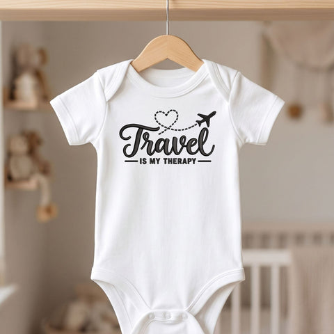 Travel Is My Therapy Embroidery Design – Airplane Heart Flight Path Wanderlust Travel Lover Machine Embroidery File Embroidery/Applique DESIGNS PatternFeed8 