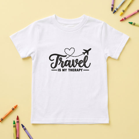 Travel Is My Therapy Embroidery Design – Airplane Heart Flight Path Wanderlust Travel Lover Machine Embroidery File Embroidery/Applique DESIGNS PatternFeed8 