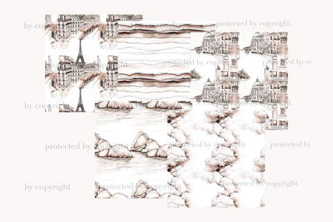 Travel Paper | Vacation Paper | Adventure Paper Digital Pattern GlamArtZhanna 