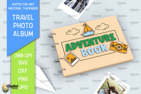 Travel Photo Album Laser Cut. Travel Book SVG SVG Evgenyia Guschina 