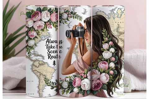 Travel Photography Tumbler Wrap Sublimation PixelChick 