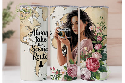 Travel Photography Tumbler Wrap Sublimation PixelChick 