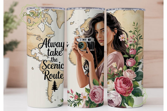 Travel Photography Tumbler Wrap Sublimation PixelChick 