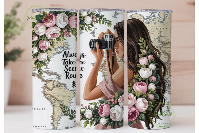 Travel Photography Tumbler Wrap Sublimation PixelChick 