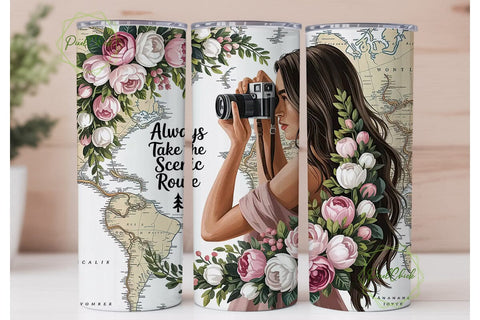 Travel Photography Tumbler Wrap Sublimation PixelChick 