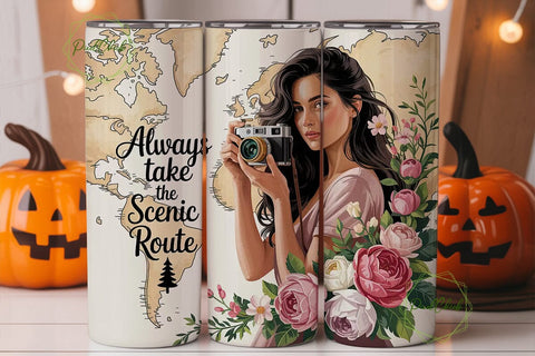Travel Photography Tumbler Wrap Sublimation PixelChick 
