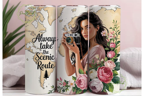 Travel Photography Tumbler Wrap Sublimation PixelChick 