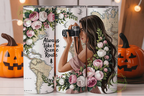 Travel Photography Tumbler Wrap Sublimation PixelChick 
