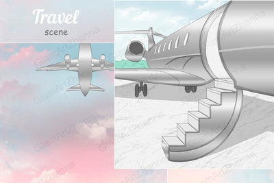 Travel SCENE Cruise Tropical Party Planner Stickers - PNG SVG GlamArtZhanna 