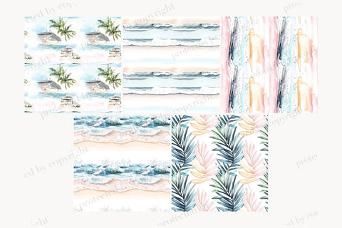 Travel Seamless Pattern | Cruise Ship Background Digital Pattern GlamArtZhanna 