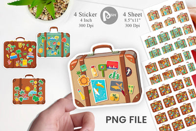 Travel Suitcase Sticker Sublimation artnoy 