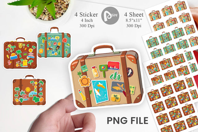 Travel Suitcase Sticker Sublimation artnoy 