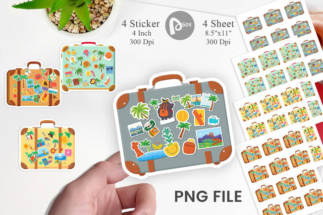 Travel Suitcase Sticker Sublimation artnoy 