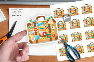 Travel Suitcase Sticker Sublimation artnoy 