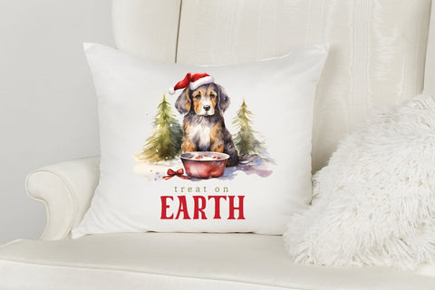 Treat on Earth, Funny Christmas Dog Saying PNG Sublimation CraftLabSVG 