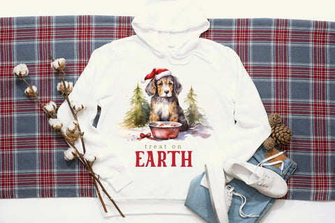 Treat on Earth, Funny Christmas Dog Saying PNG Sublimation CraftLabSVG 