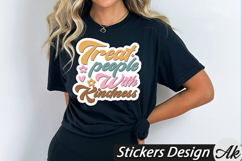 Treat people with kindness Stickers Design SVG akazaddesign 