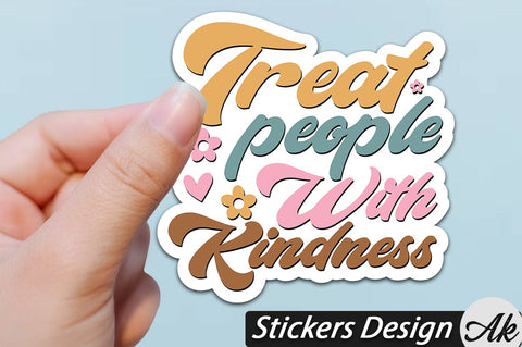 Treat people with kindness Stickers Design SVG akazaddesign 
