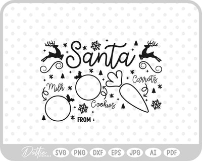 Treat Plate For Santa Christmas SVG DottieDigitals 