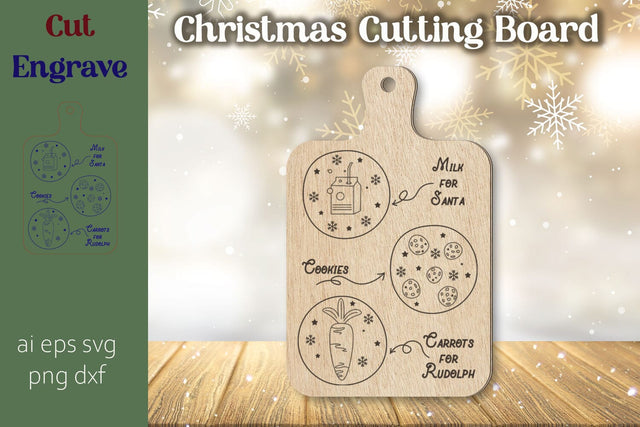 Treats for Santa cutting board svg, Decorative Christmas plate SVG AnastasiyaArtDesign 