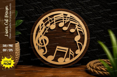 Treble Clef Music Frame Laser Cut Svg Design SVG Regulrcrative 