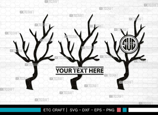 Tree Branch Monogram, Tree Branch Silhouette, Tree Branch SVG, Leaf Branch Svg, Forest Svg, Wood Svg, Twig Svg, SB00540 SVG ETC Craft 