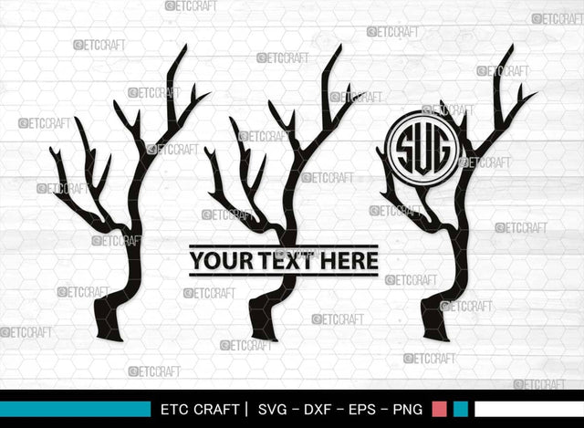 Tree Branch Monogram, Tree Branch Silhouette, Tree Branch SVG, Leaf Branch Svg, Forest Svg, Wood Svg, Twig Svg, SB00540 SVG ETC Craft 