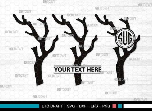 Tree Branch Monogram, Tree Branch Silhouette, Tree Branch SVG, Leaf Branch Svg, Forest Svg, Wood Svg, Twig Svg, SB00540 SVG ETC Craft 