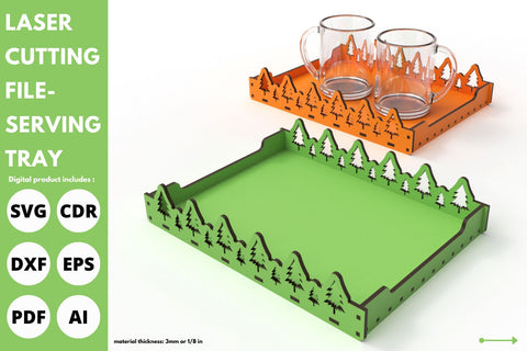 Tree Christmas serving tray | laser cut file | svg paper cut | cricut | glowforge file SVG tofigh4lang 