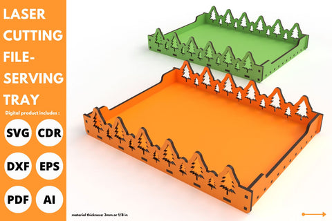 Tree Christmas serving tray | laser cut file | svg paper cut | cricut | glowforge file SVG tofigh4lang 