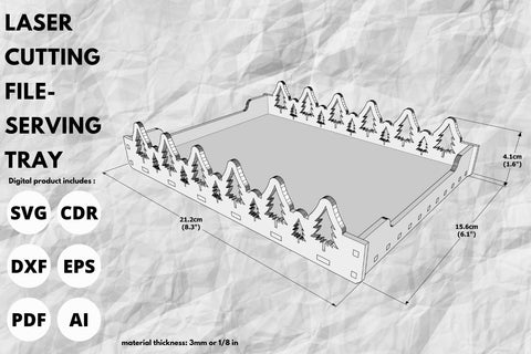 Tree Christmas serving tray | laser cut file | svg paper cut | cricut | glowforge file SVG tofigh4lang 