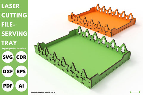 Tree Christmas serving tray | laser cut file | svg paper cut | cricut | glowforge file SVG tofigh4lang 