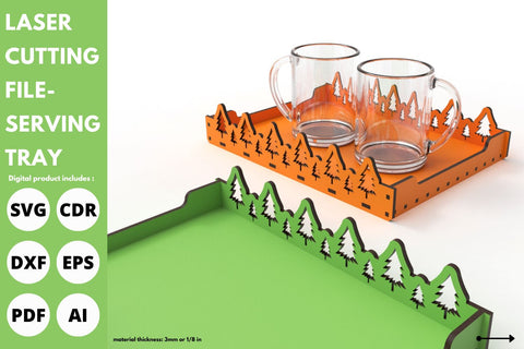 Tree Christmas serving tray | laser cut file | svg paper cut | cricut | glowforge file SVG tofigh4lang 
