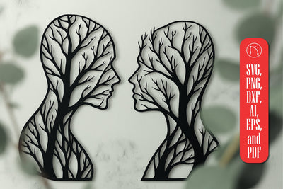 Tree Couple Acrylic Wall Decor SVG, SVG MD JOYNAL ABDIN 