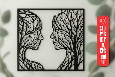 Tree Couple Acrylic Wall Decor SVG, SVG MD JOYNAL ABDIN 