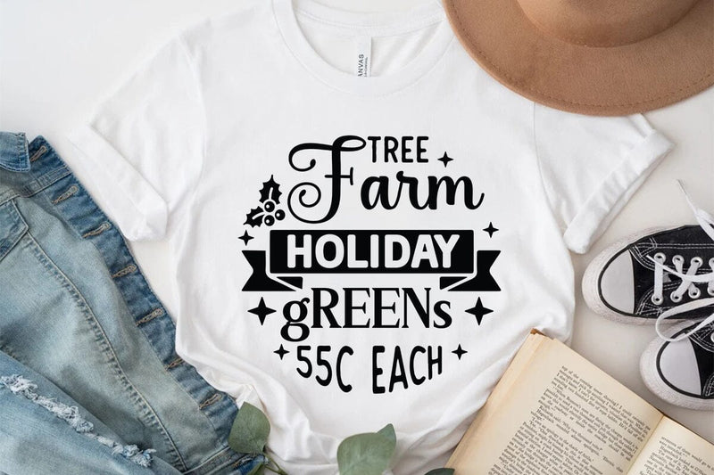 Tree farm holiday greens 55c each SVG Angelina750 