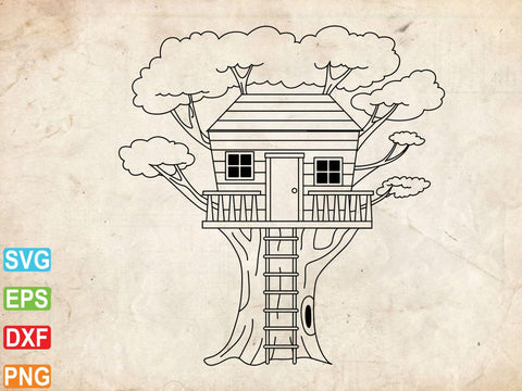 Tree House SVG, Tree House Vector Art SVG Creativeart88 