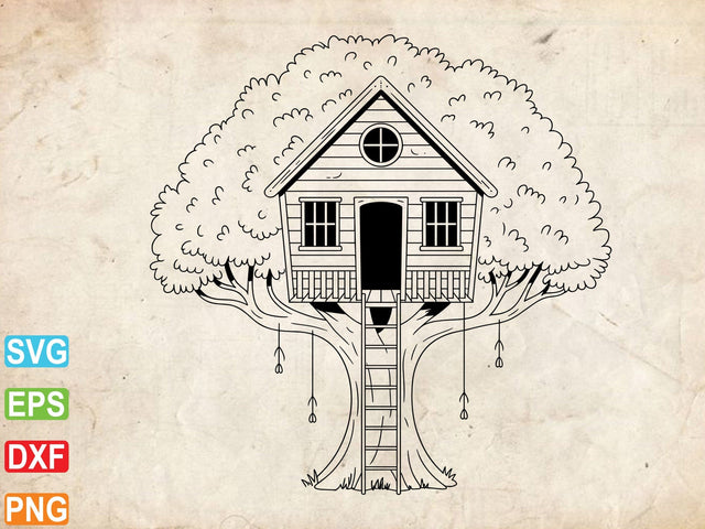 Tree House SVG, Tree House Vector Art SVG Creativeart88 