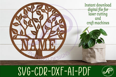 Tree name sign svg laser SVG APInspireddesigns 
